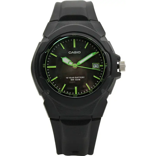 Casio Women’s Quartz 100m Black Stainless Steel/Resin Watch