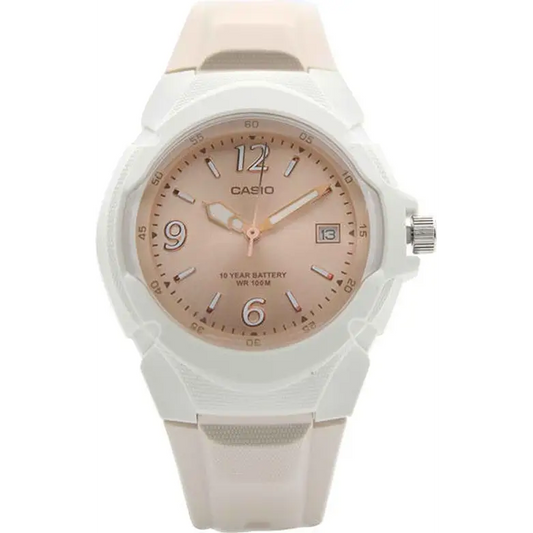 Casio Women’s Quartz 100m Stainless Steel/Cream Resin Watch