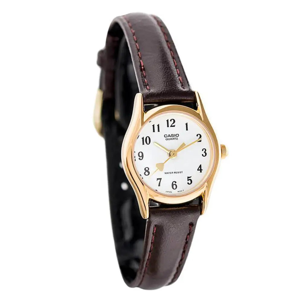Casio Women’s Quartz Gold Tone Stainless Steel Brown Leather