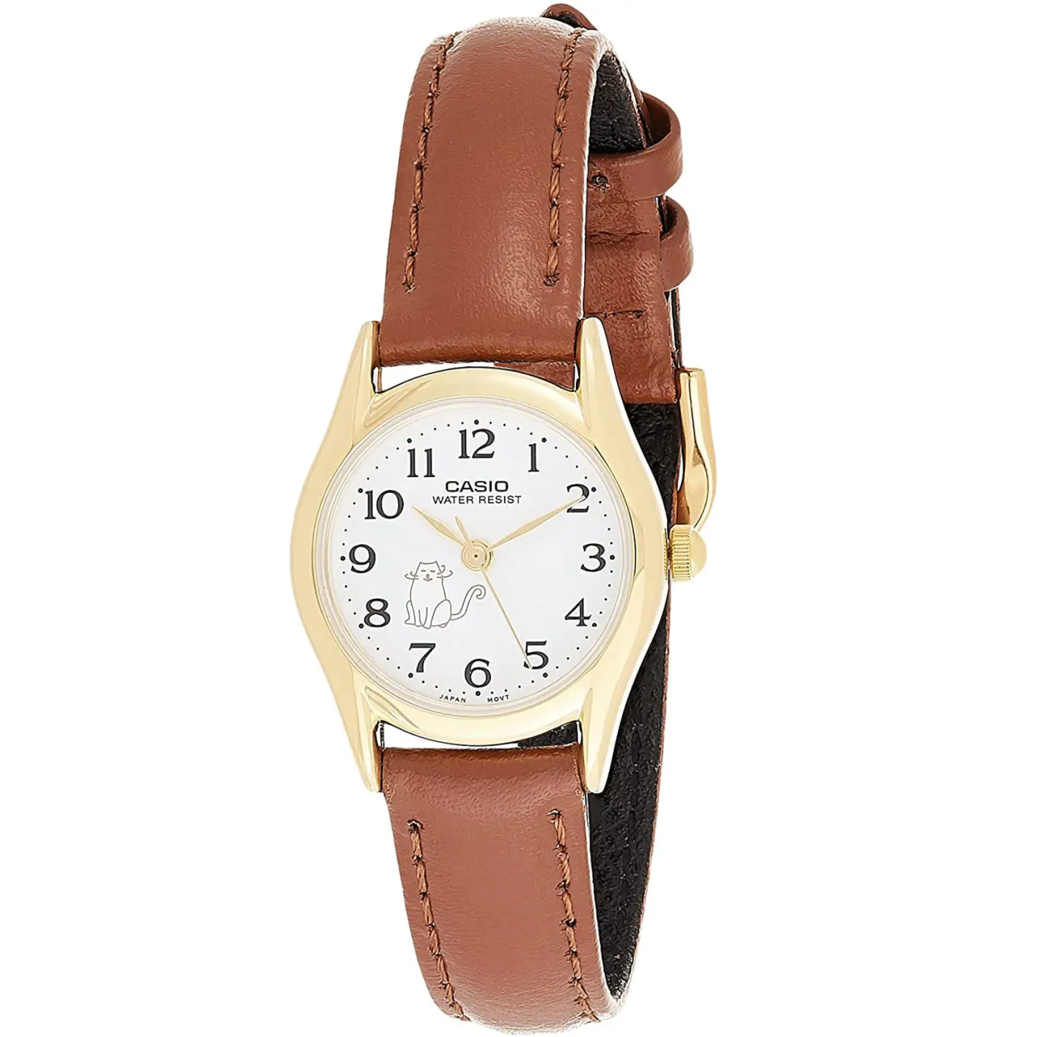 Casio Women’s Quartz Gold Tone Stainless Steel Brown Leather