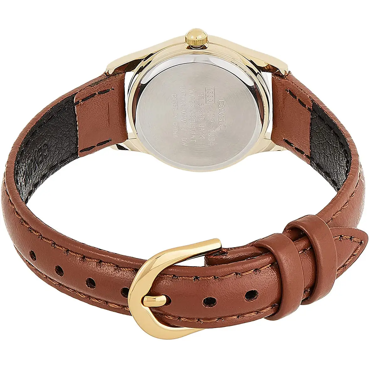 Casio Women’s Quartz Gold Tone Stainless Steel Brown Leather