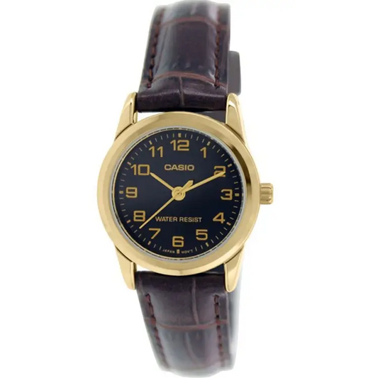 Casio Women’s Quartz Gold Tone Stainless Steel Brown Leather