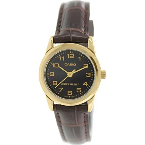 Casio Women’s Quartz Gold Tone Stainless Steel Brown Leather