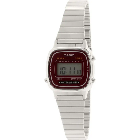 Casio Women’s Retro Digital Quartz Stainless Steel Watch