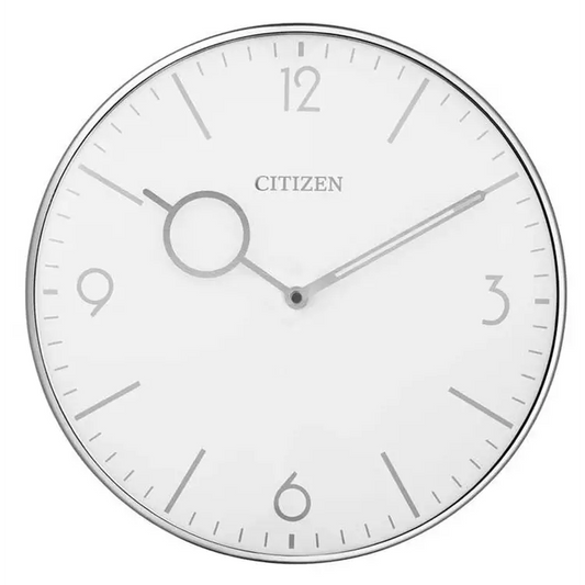 Citizen 13 Analog Quartz Silver Tone Wall Clock CC2038 -