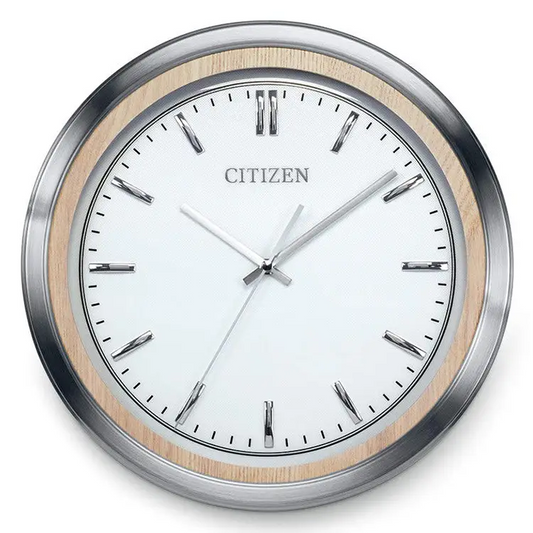 Citizen Quartz 14 Light Beige Wood & Silver Tone Gallery