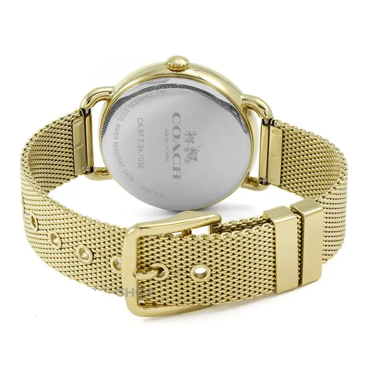 Coach Women’s Delancey Quartz Gold Tone Stainless Steel Mesh