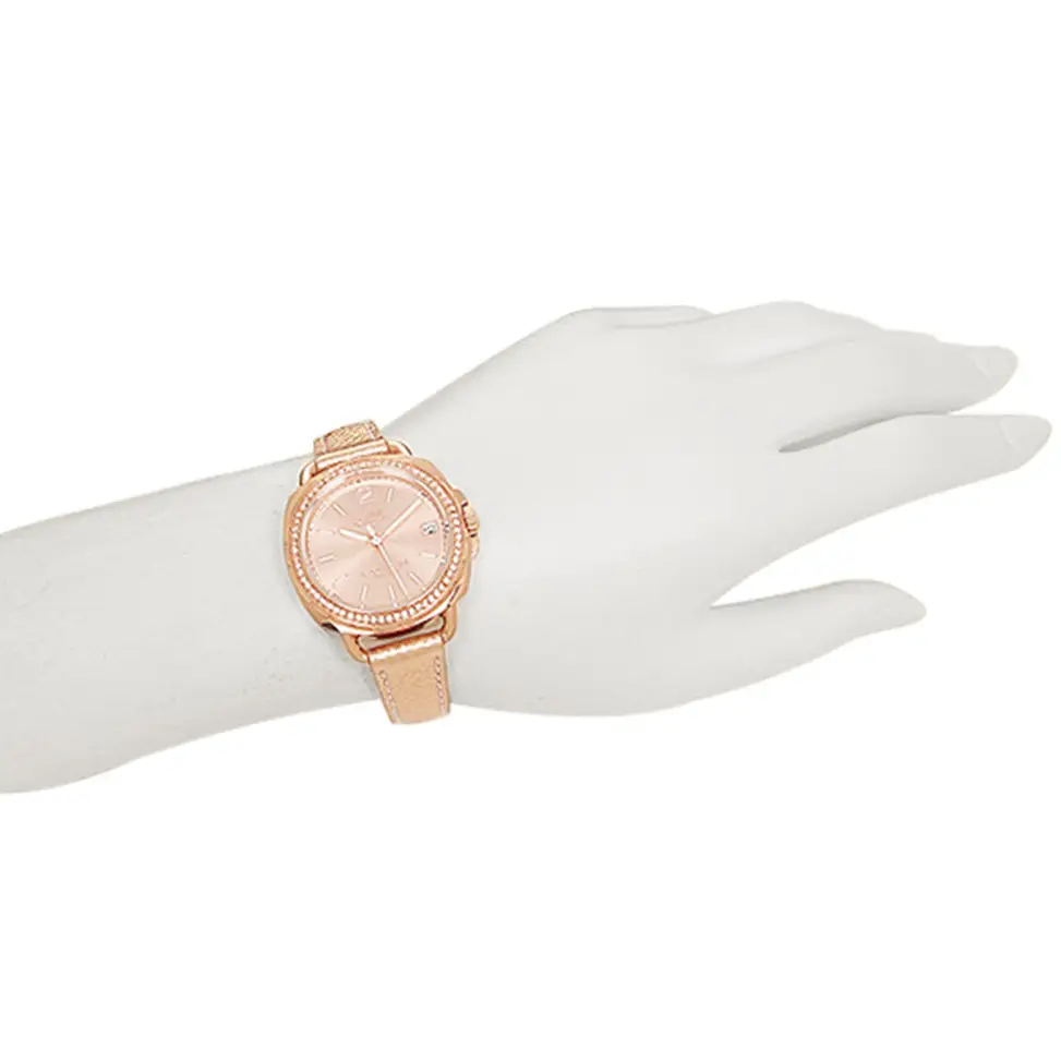 Coach Women’s Tatum Crystal Accent Stainless Steel/Beige