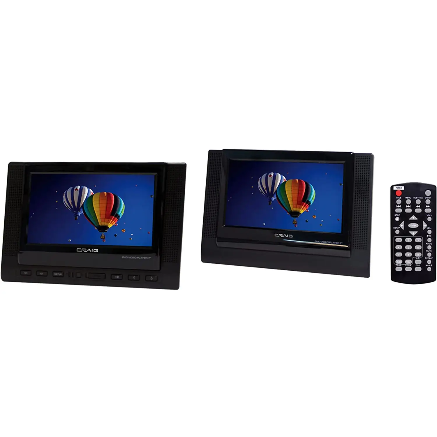 Craig 7-Inch TFT Dual Screen Portable DVD Player (Black)