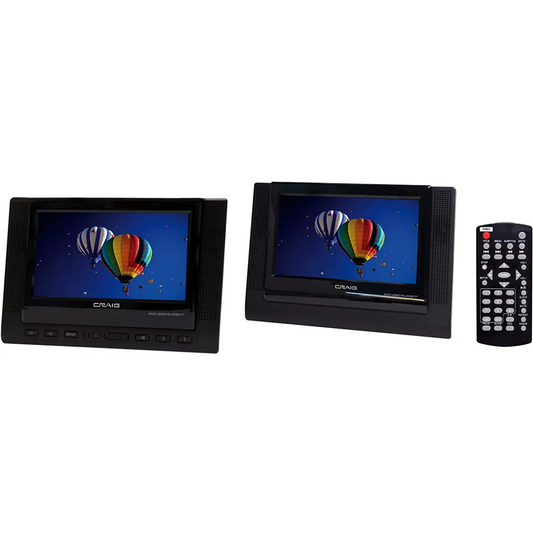 Craig 7-Inch TFT Dual Screen Portable DVD Player (Black)