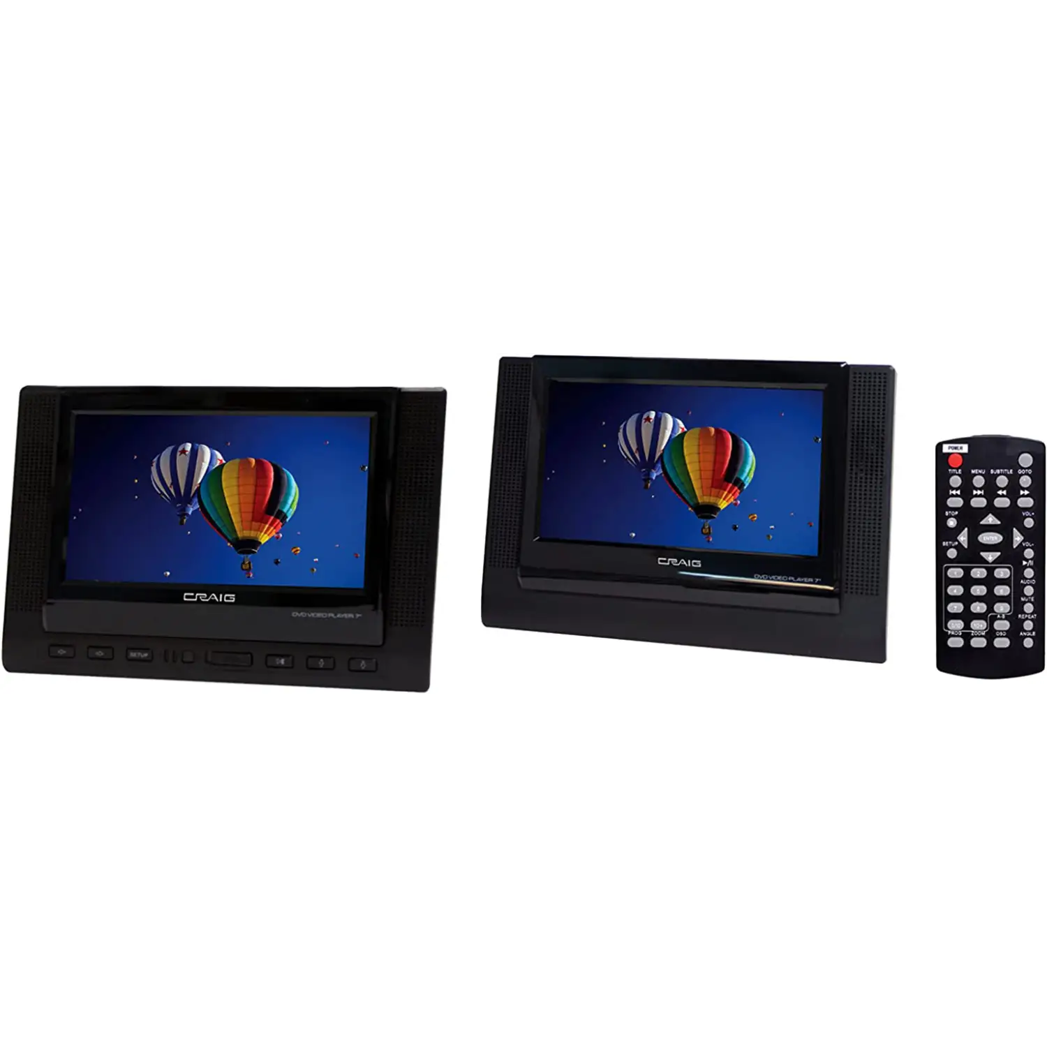 Craig 7-Inch TFT Dual Screen Portable DVD Player (Black)