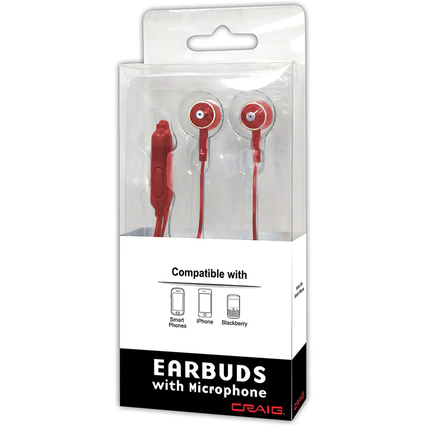 Craig Stereo In-Ear Silicone Cushion Earphones w/ Mic (Asstd