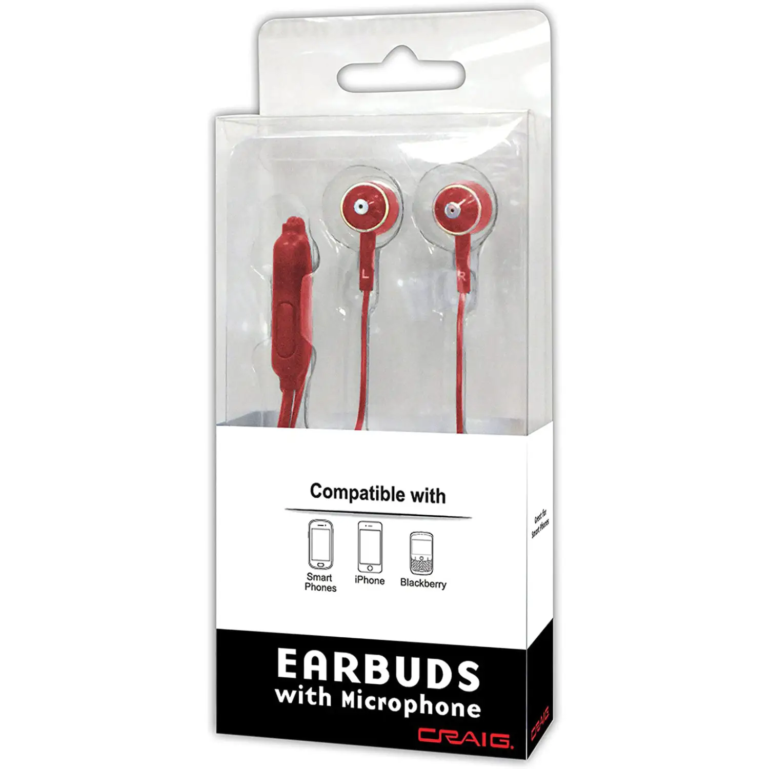 Craig Stereo In-Ear Silicone Cushion Earphones w/ Mic (Asstd