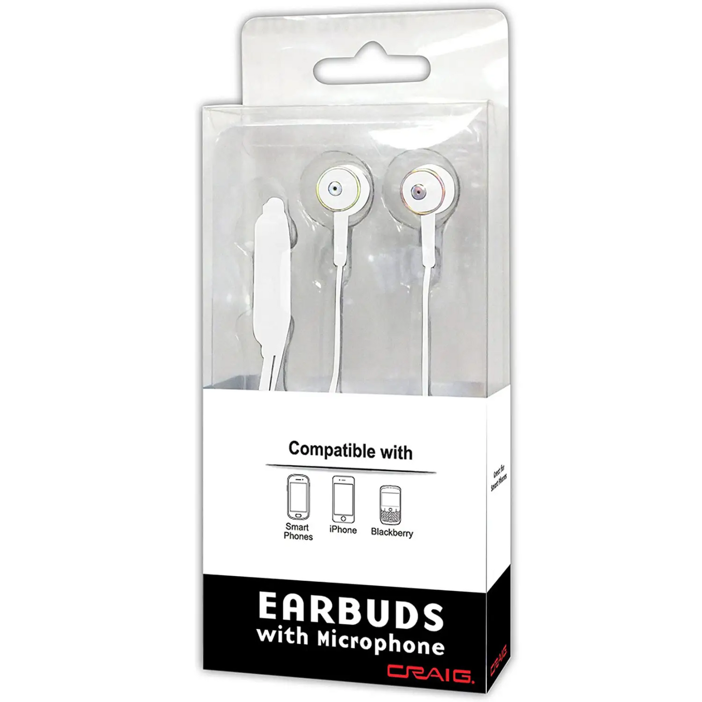 Craig Stereo In-Ear Silicone Cushion Earphones w/ Mic (Asstd