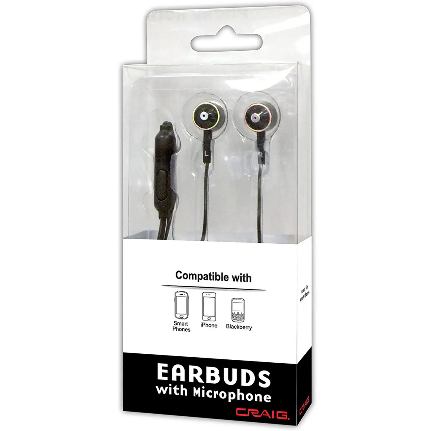 Craig Stereo In-Ear Silicone Cushion Earphones w/ Mic (Asstd