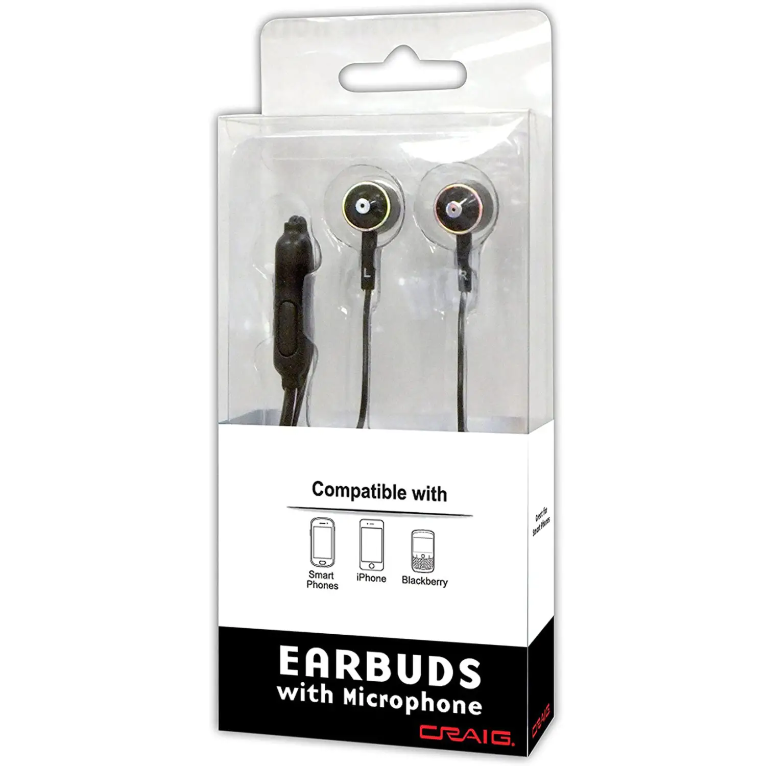 Craig Stereo In-Ear Silicone Cushion Earphones w/ Mic (Asstd