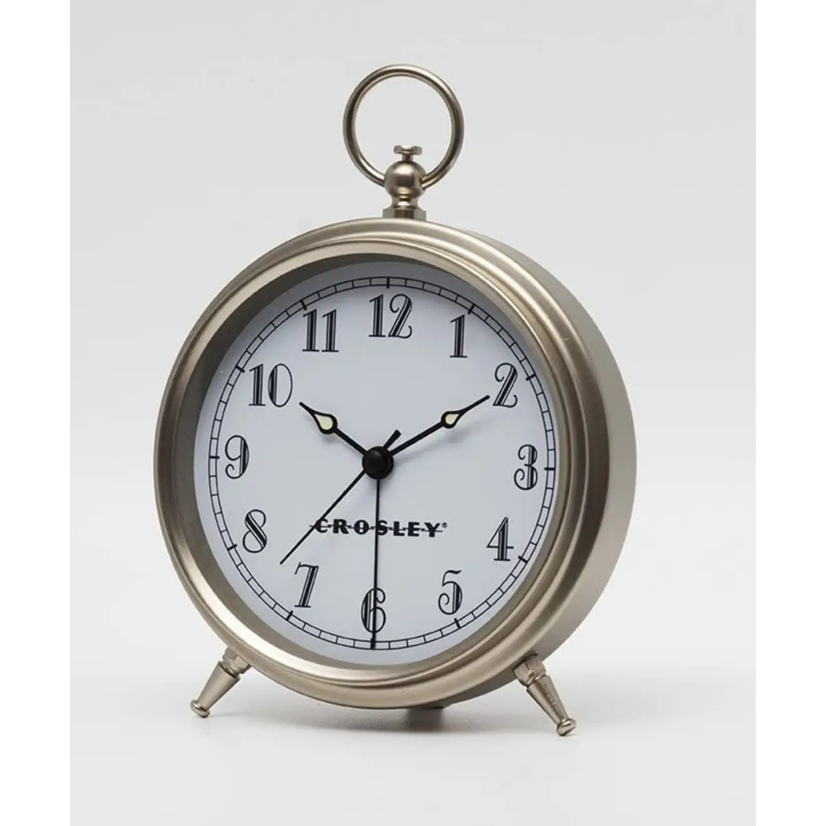 Crosley 12 Deco Finial Metallic Wall Clock & Alarm Clock Set