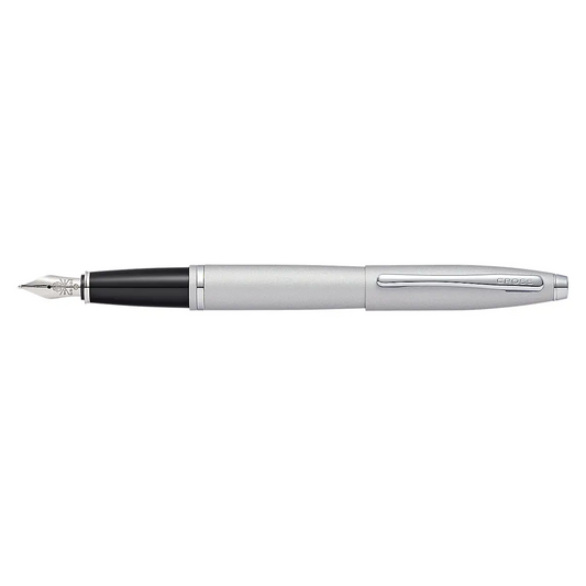 Cross Calais Fountain Pen Medium Point Chrome Barrel With 6