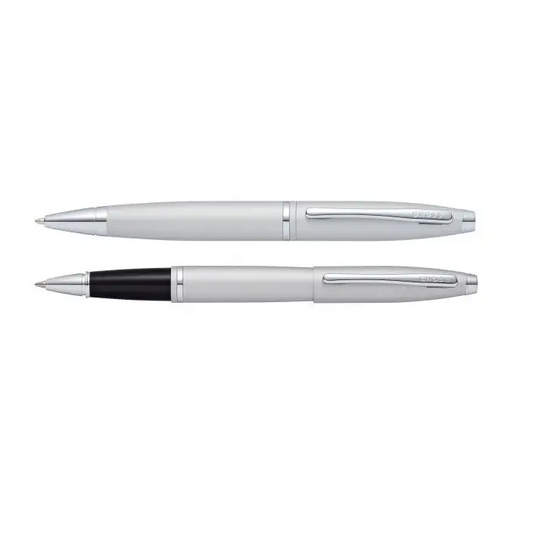 Cross Calais Satin Chrome Rollerball Pen and Ballpoint Pen