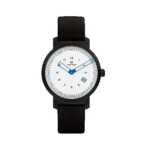 Danish Design Men’s White Blue Dial Steel Leather Band Date