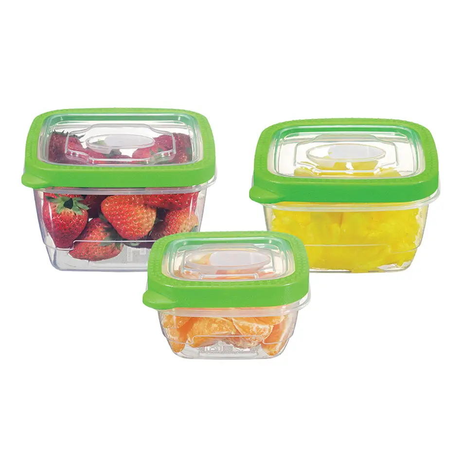 Diamond Home 3 Piece Fresh Seal Nested Containers- Green