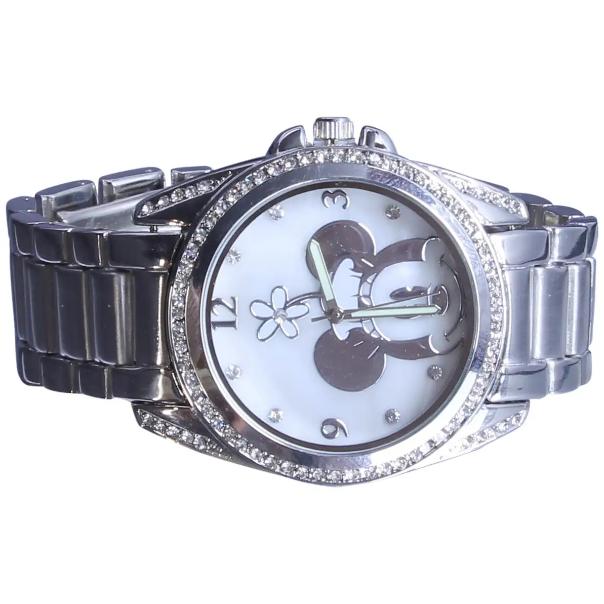Disney Women’s Rhinestone Accent Mother of Pearl Stainless