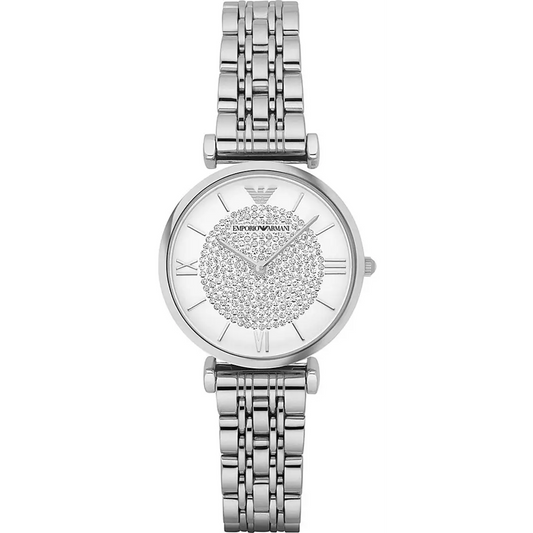 Emporio Armani Women’s Quartz Crystal Pave Stainless Steel