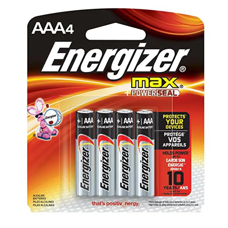 Energizer MAX Alkaline Batteries AAA 4 Batteries/Pack AAA4PK