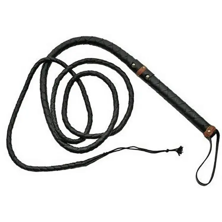 Exclusive Handmade 9ft Black Braided Leather Bull Whip