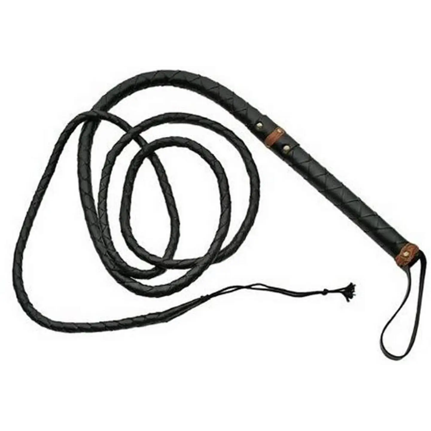 Exclusive Handmade 9ft Black Braided Leather Bull Whip