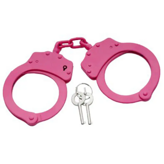 Exclusive Nickel Plated Steel Handcuffs with 2 Keys (Pink)