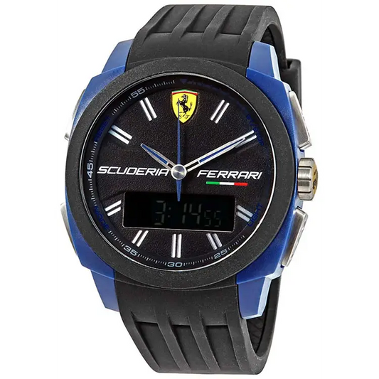 Ferrari Scuderia Men’s Aerodinamico Quartz Black Silicone