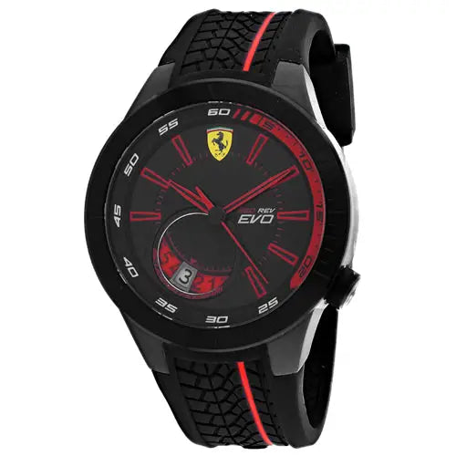 Ferrari Scuderia Men’s Red Rev Evo Stainless Steel Silicone