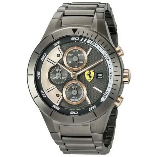 Ferrari Scuderia Men’s RedRev Evo Quartz Gunmetal Stainless