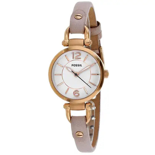 Fossil Women’s Georgia Stainless Steel Leather Watch ES4340