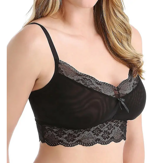 Freya Fancies Stretch Delicate Lace Bralette (Black Large)