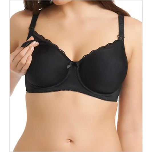 Freya Pure Underwire Moulded Nursing Bra (Black,38D)