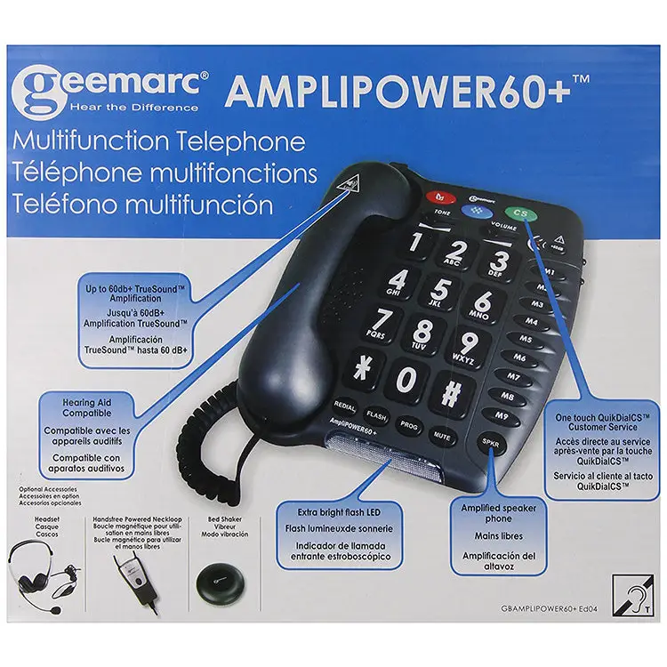 Geemarc Amplified Hearing Air Compatible Corded Telephone