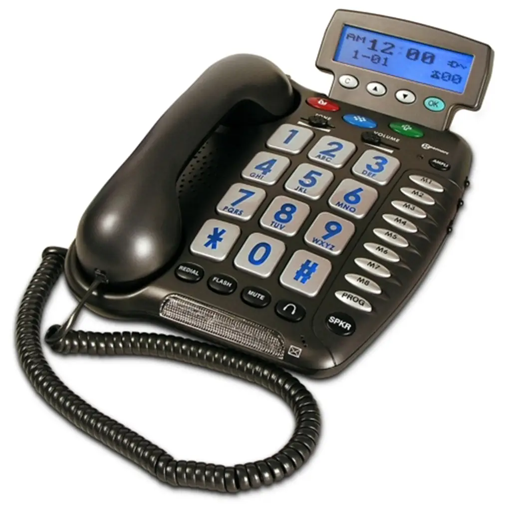 Geemarc Corded Telephone with Big Buttons Keypad & LCD
