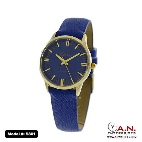 Geneva Blue Leather Watch 5801 - Watches geneva