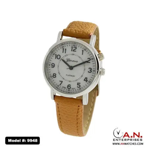 Geneva Cognac Watch with Numbers 9948 - Watches geneva
