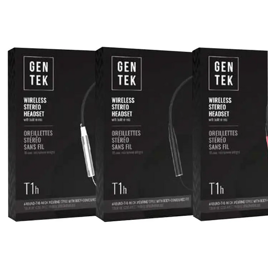 Gentek T1h Wireless Stereo Headset with Built-In Mic (Black)