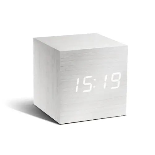 Gingko Cube Click Clock White LED Alarm Clock - Misc
