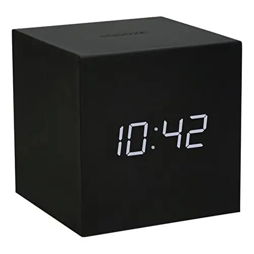 Gingko Gravity Cube Click Clock Black Alarm Clock 18BK -