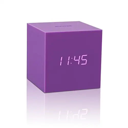 Gingko Gravity Cube Click Clock Purple Alarm Clock 18PE -