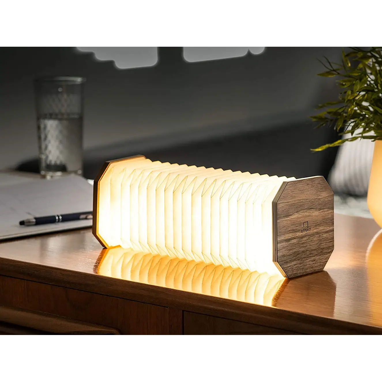 Gingko Wooden Smart Accordion 400 Lumens LED Desk Lamp
