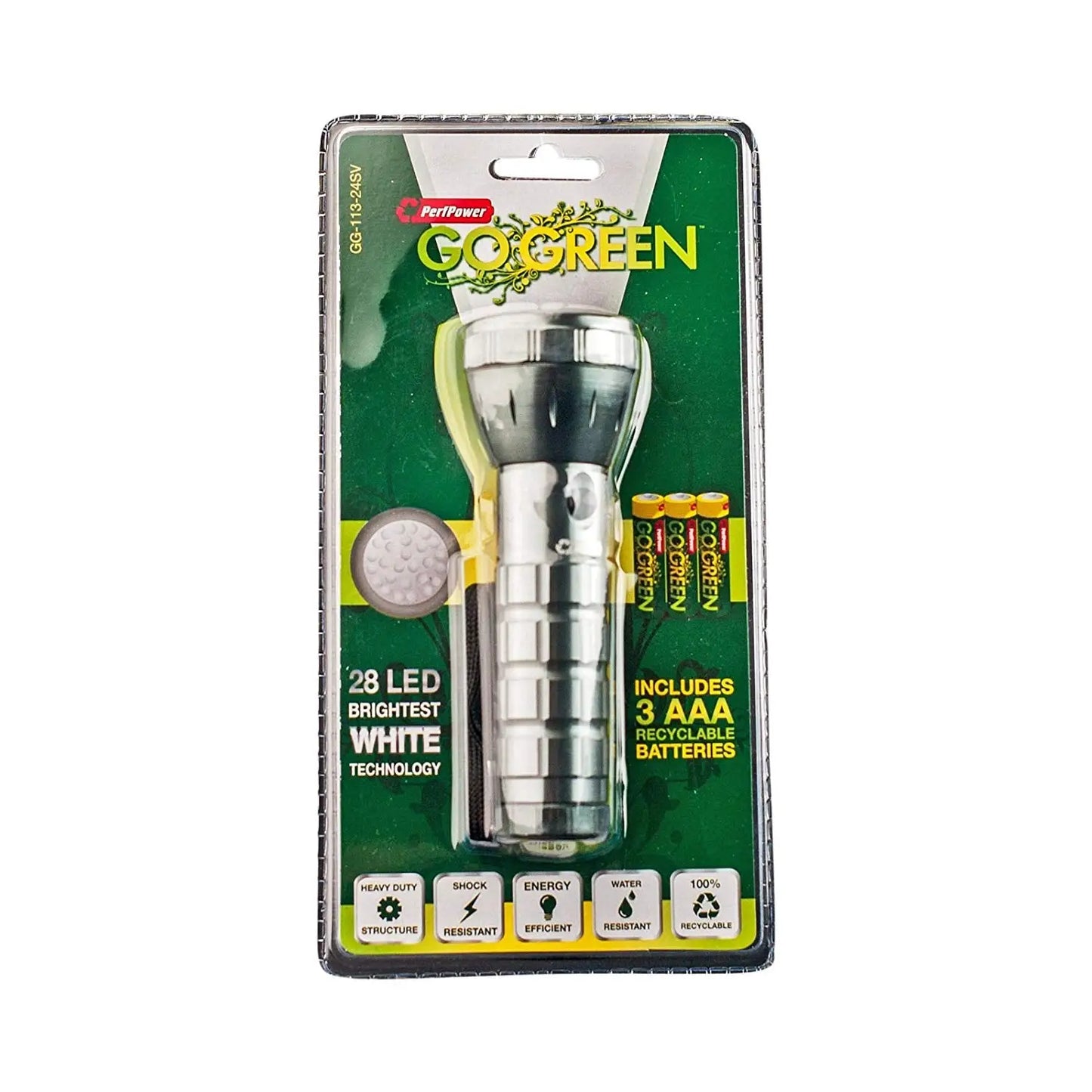 Go Green Power 28 LED Professional Flashlight 113-24BK -