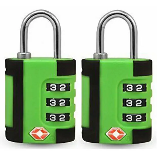 Go Green Power 3 Digit Combination Lock in Two Tone Color