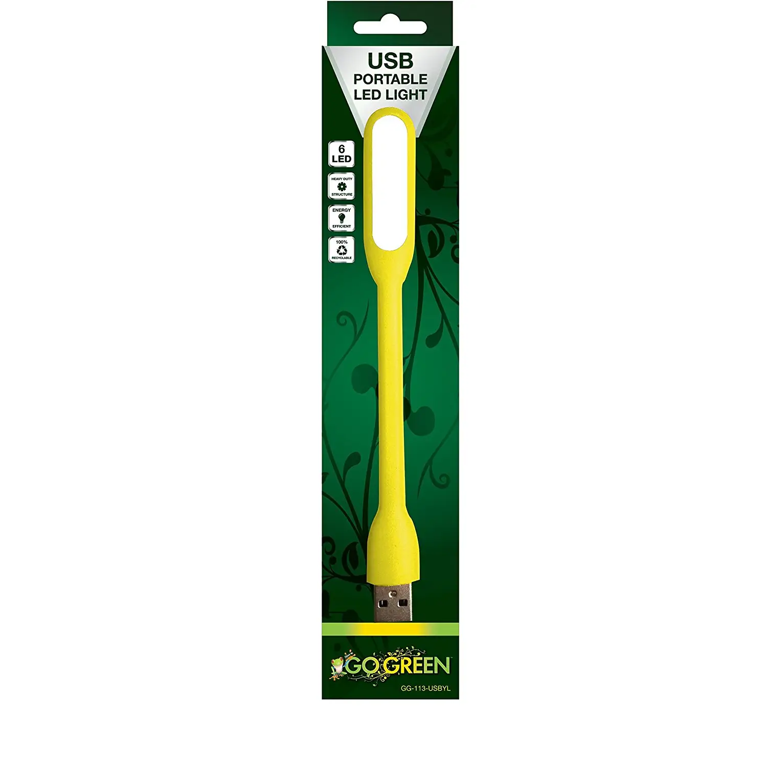 Go Green Power Red Design 6 LED USB Light GG-113-USBYL -