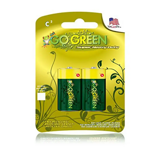 Go Green Power Super Heavy Duty Batteries C (Pack of 2)
